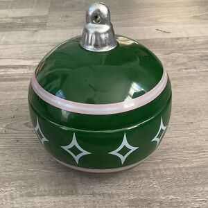 Bullseye Playground Ceramic Green Ball Christmas Ornament NWOT